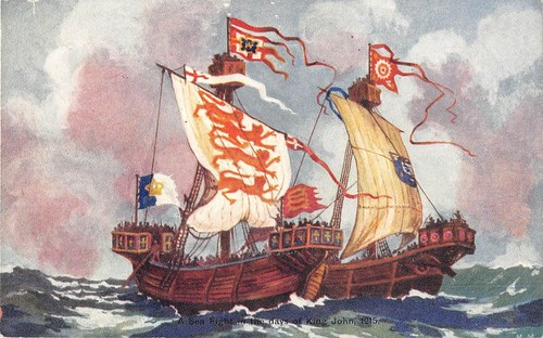 Postcard ships galleons - postcard,