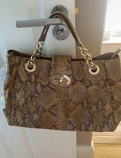 Stuart Weitzman Snakeskin Gold Handbag Shoulder Bag Vintage Preloved