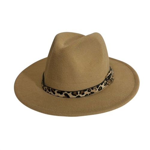 Leopard band fedora - leopard,
