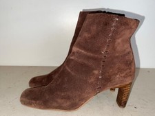BARRATTS WOMEN'S LADIES BROWN SUEDE ZIP UP HEEL ANKLE BOOTS UK 5 EUR 38 BT102