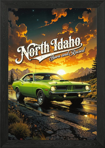 North idaho muscle car framed - north,