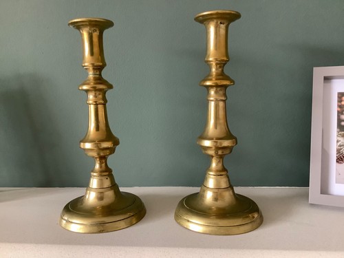 Antique pair victorian brass - antique,