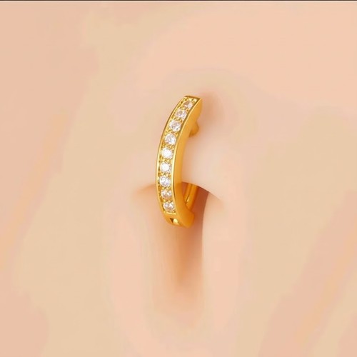 Hinged belly bar piercing - hinged,