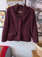 Richards Burgundy Boucle Jacket wool blend Size 14