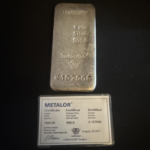 1kg silver metalor bar with - 1kg,