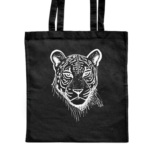 Jaguar face shopping tote - 'jaguar,