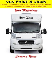 2 x MOTORHOME/CARAVAN PERSONALISED NAMES GRAPHICS DECALS CHOICE OF COLOURS 280