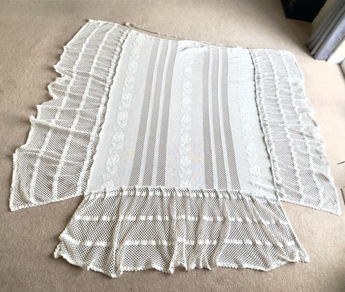 White cotton crocheted vintage - cotton,
