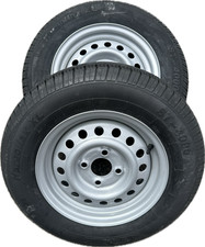 Pair of 155R13 84N GT trailer tyres Wheels 4 Stud 100mm PCD 60mm centre ET30