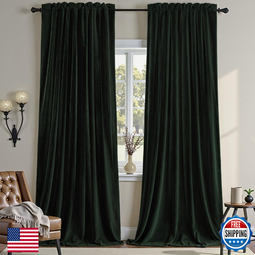 Nemia dark green velvet - green,