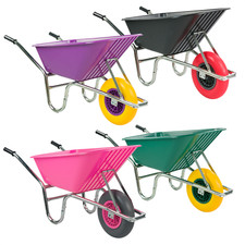 KCT 110L GARDEN OUTDOOR WHEELBARROW BUILDERS HOME REINFORCE TYRE WASTE LARGE 