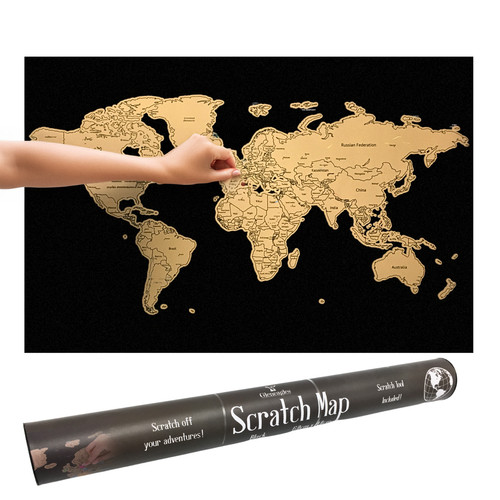 Scratch off world map travel - off,