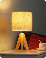36cm Wood Tripod Desk Lamp