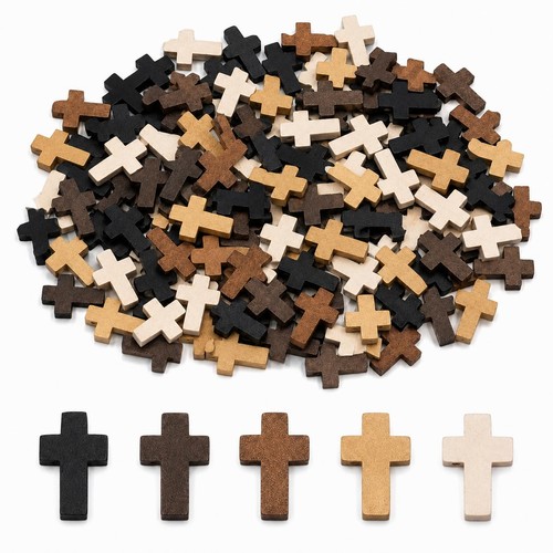 100 pcs mini wooden crosses - pcs,