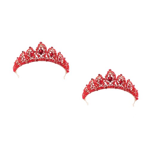 2pcs durable red - bridal, crown