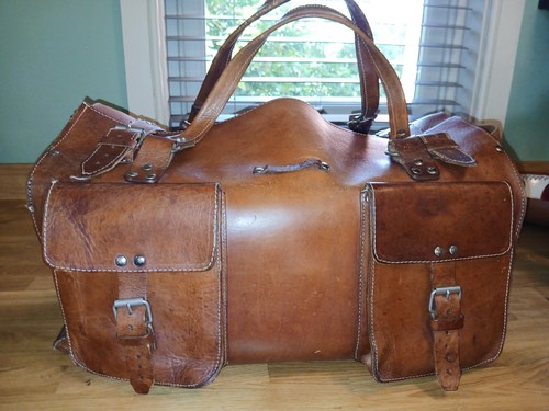 Vintage leather holdall - leather, bag