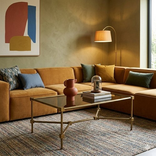 Vintage coffee table - coffee, brass