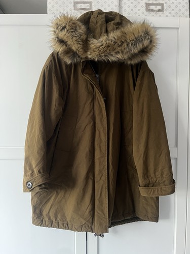 Khaki parka winter - coat, fur