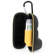 CM Asthma Inhaler Case w/ Lanyard & Carabiner - Fits 4" Inhaler Devices - Black