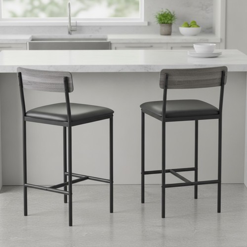 Bar stools set grey - set,