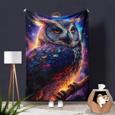 Painted owls gift blanket - painted,