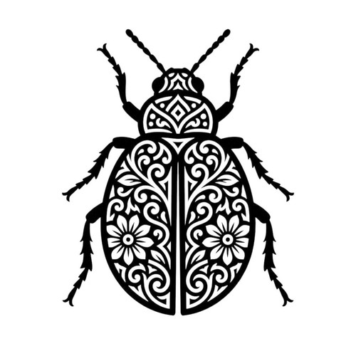 Beautiful beetle decal floral - beautiful,