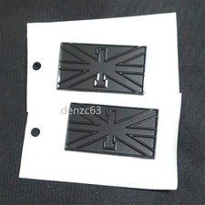 2x Black UK Flag Glossy New