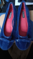 Ana Lublin Bally Shoes Velvet Navy Flats Pumps