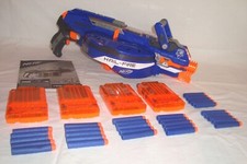 EX COND NERF N-STRIKE ELITE HAIL-FIRE BLASTER + 4 CLIPS + 54 DARTS +INSTRUCTIONS