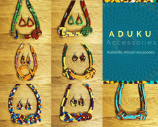 African Kente Kitenge Ankara Handmade Necklace & Earring Jewellery Set