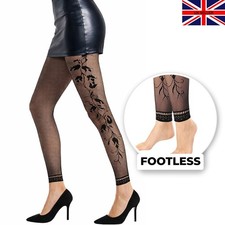 Womens Floral Seamed Footless