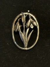 VINTAGE SNOWDROP SPRING FLOWER LOVELY PIN BROOCH