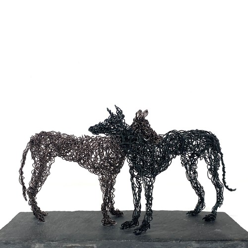 Wire sculpture greyhound - wire,
