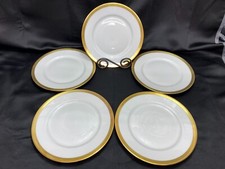 Raynaud Limoges "GOLD BAND" Paris Ceralene ~ Set of 5 ~ Lunch Plates ~ 9"