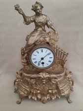 ANTIQUE FRENCH FIGURAL CLOCK FOR SPARES OR REPAIR