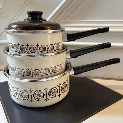 Vintage enamel pans bundle - vintage, x3