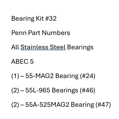Full bearing kit penn - full, #32