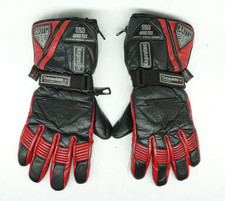 Akito Aerotex Black Leather Motorcycle Bike Gloves Size M/9 Motorbike Biker Red