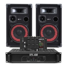 Max Red 8" Passive DJ Speakers