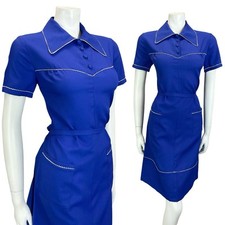 VTG 60S 70S NAVY BLUE WHITE