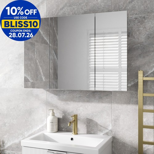 Triple door bathroom mirror - bathroom,