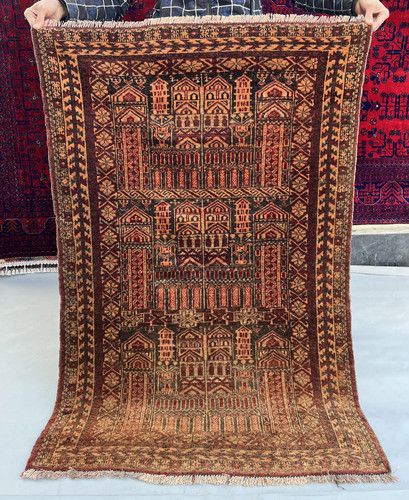Vintage baluchi afghan - afghan, area