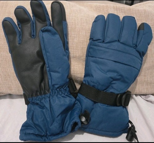 Blue mens ski gloves winter - ski,