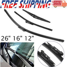 26"16"12" Front & Rear Windscreen Wiper Blades Set For Vauxhall Opel Corsa D E