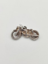 Vintage 925 Sterling Silver Motorbike Charm Pendant 