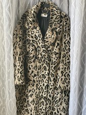 PER UNA FAUX FUR LEOPARD PRINT COAT M&S LUXURY ANIMAL PRINT WINTER  size 20 