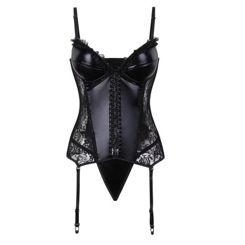 Goth lace corset bustier faux - goth,