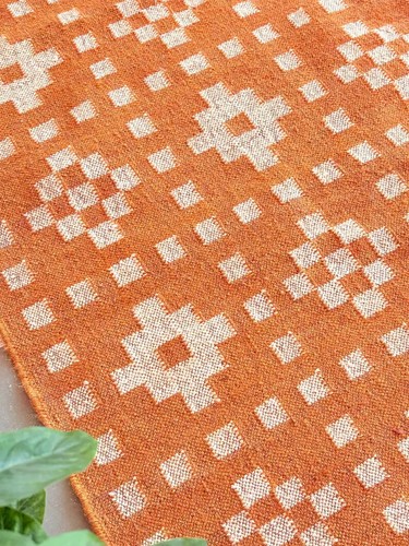 Wool kilim jute area - kilim,