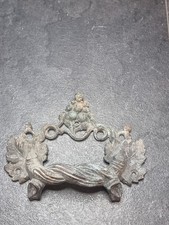 Antique Brass Chest Drawer Pull Handle Victorian  Old Georgian Box