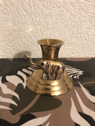 Brass elephant candle holder - elephant,